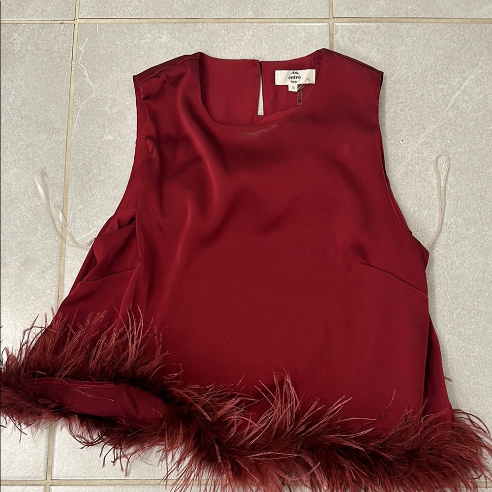 Entro Red Blouse Elegant Top